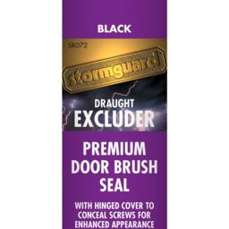 Black Stormguard Draught Excluder Premium Door Brush Seal Concealed Fixings914mm - Grey - thumbnail 3
