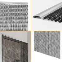 Aluminium Chain Door Curtain 90x210cm - Black Finish - Black - image 1
