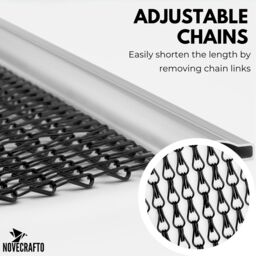 Aluminium Chain Door Curtain 90x210cm - Black Finish - Black - thumbnail 5