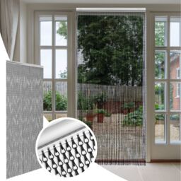 Aluminium Chain Door Curtain 90x210cm - Black Finish - Black - thumbnail 2