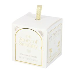 Serenity Coconut Vanilla Candle Relaxing Home Fragrance Gift - White - thumbnail 2