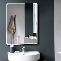 Frameless Rectangular Wall Mirror with Smooth Edges - White / Big - thumbnail 2