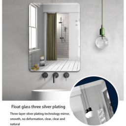 Frameless Rectangular Wall Mirror with Smooth Edges - White / Big - thumbnail 3
