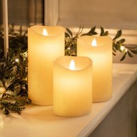 Dancing LED Candles Set Of 3 - Cream / No Remote