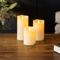 Dancing LED Candles Set Of 3 - Cream / No Remote - thumbnail 4