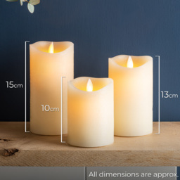 Dancing LED Candles Set Of 3 - Cream / No Remote - thumbnail 3