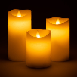 Dancing LED Candles Set Of 3 - Cream / No Remote - thumbnail 5