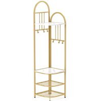 4-Tier Entryway Coat Shoe Rack - White