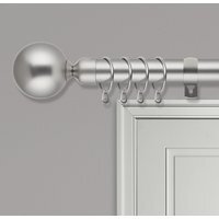 Adjustable Curtain Poles Ball End Finial - Satin Nickel / 325cm - image 1