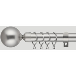 Adjustable Curtain Poles Ball End Finial - Satin Nickel / 325cm - thumbnail 3