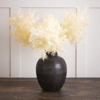 Artificial Single Tall Ivory Flowering Smoke Bush Spray Stem L86cm - White - thumbnail 1
