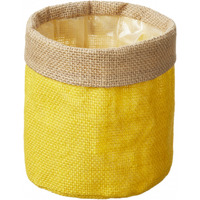 Yellow Hessian Plant Pot Cover - Yellow / 15cm - thumbnail 1