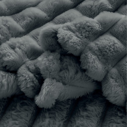 Snug Soft Chunky Waffle Plush Throw Blanket - Charcoal / 200cm - thumbnail 2
