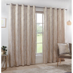 Agadir Jacquard Eyelet Curtains - Champagne / 168cm / 187cm - thumbnail 2