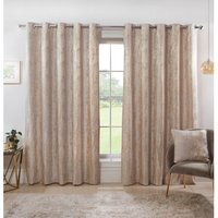 Agadir Jacquard Eyelet Curtains - Champagne / 168cm / 187cm