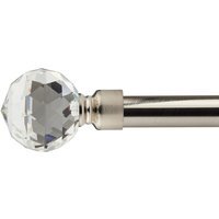 16-19mm Cristalla Extendable Eyelet Metal Curtain Pole Set - Satin Silver / 120cm