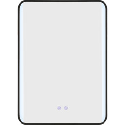 Illuminated LED Front-lit Bathroom Mirror Rounded Rectangle - Black - thumbnail 3