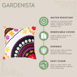 Floral Printed Outdoor Scatter Cushion - Flower Pink / 4 - thumbnail 4