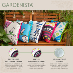 Floral Printed Outdoor Scatter Cushion - Flower Pink / 4 - thumbnail 5