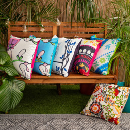 Floral Printed Outdoor Scatter Cushion - Flower Pink / 4 - thumbnail 2