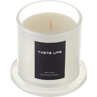 Soy Wax Scented Candle with Glass Cloche - White / Daytime Brewed Tea