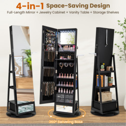 Swivel Jewelry Cabinet - Black - thumbnail 4