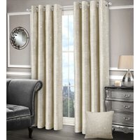 Shimmering Woven Curtain Pair - Cream