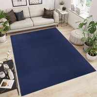 Simple Plain Living Room Soft Low Pile Area Rugs Felt Back - Navy / 60x110 cm - thumbnail 1