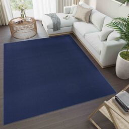 Simple Plain Living Room Soft Low Pile Area Rugs Felt Back - Navy / 60x110 cm - thumbnail 5