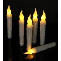 Halloween 6pc LED Teardrop Electronic Candle Lights - Warm White - image 1