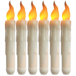 Halloween 6pc LED Teardrop Electronic Candle Lights - Warm White - thumbnail 2