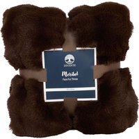Meribel Faux Fur Plush Throw - Chocolate