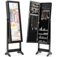Mirrored Jewelry Armoire - Black