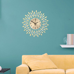 Crystal Sun-Shaped Wall Clock - Gold - thumbnail 5