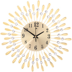 Crystal Sun-Shaped Wall Clock - Gold - thumbnail 3