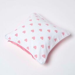 Cotton Hearts Cushion Cover - Pink / 30cm - thumbnail 4