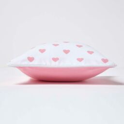 Cotton Hearts Cushion Cover - Pink / 30cm - thumbnail 3