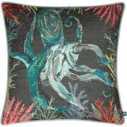 Abyss Octopus Chenille Cushion - Lichen / Polyester - thumbnail 2