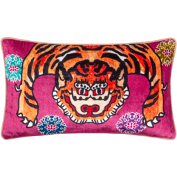 Year Of The Tiger Velvet Cushion - Pink / 0.48kg / Polyester - thumbnail 2