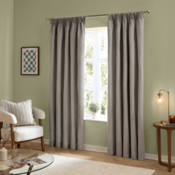 Ultimate Velvet Room Darkening Pencil Pleat Curtain Pair - Silver / 183cm / 168cm - thumbnail 2
