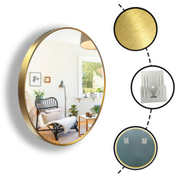 Round Gold Framed Wall Mirror - Gold / 80cm - thumbnail 2