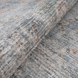Navy Vintage Fringed Area Rug - Mid Blue / 170cm - thumbnail 3