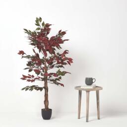 Homescapes Red and Green Artificial Capensia Tree with Real Wood Trunk, 4 Ft - Red and green - thumbnail 2