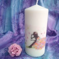 Pillar Candle Flower Girl - White / 3