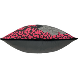 Serpentine Animal Print Cushion - Pink-Charcoal / Polyester - thumbnail 3