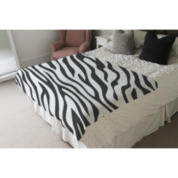 Print Of Zebra Stripes Blanket - Black - thumbnail 4