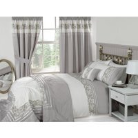 Chantilly Polycotton Duvet Set With Pillowcase - Silver / Single