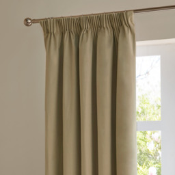 Ultimate Velvet Room Darkening Pencil Pleat Curtain Pair - Mocha / 168cm / 137cm - thumbnail 4
