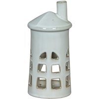 Rhea Medium Lighthouse Tealight Holder Coastal Ceramic Decor - White