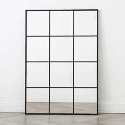 Aion Industrial Rectangular Wall Mirror 120x80cm - Black - thumbnail 2